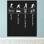 Eten Slapen Cricket Herhalen Canvas Afdruk (Insitu (Houten vloer))