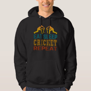Eten Slapen Cricket Herhalen Hoodie
