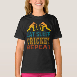 Eten Slapen Cricket Herhalen T-shirt