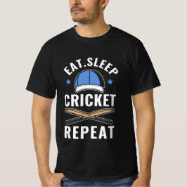 Eten Slapen Cricket Herhalen T-shirt