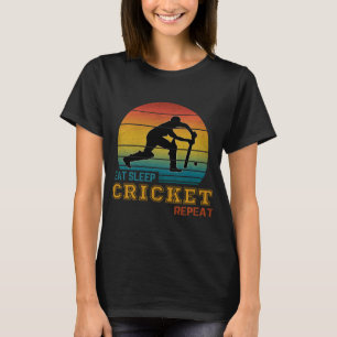 Eten Slapen Cricket Herhalen T-shirt
