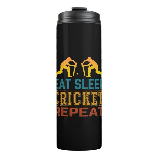 Eten Slapen Cricket Herhalen Thermosbeker (Voorkant)