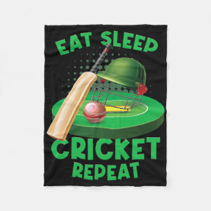 Eten Slapen Cricket Vintage Cricket Ll Game Veld P Fleece Deken