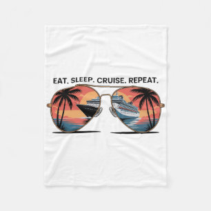 Eten Slapen Cruise Herhalen Vakantie Schip Oceaan Fleece Deken
