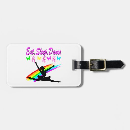 ETEN, SLAPEN, DANSEN BALLERINA DESIGN BAGAGELABEL (Voorkant horizontaal)