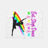 ETEN, SLAPEN, DANSEN BALLERINA DESIGN FLEECE DEKEN (Voorkant (Horizontaal))