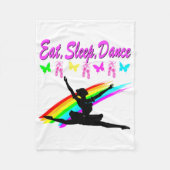ETEN, SLAPEN, DANSEN BALLERINA DESIGN FLEECE DEKEN (Voorkant)