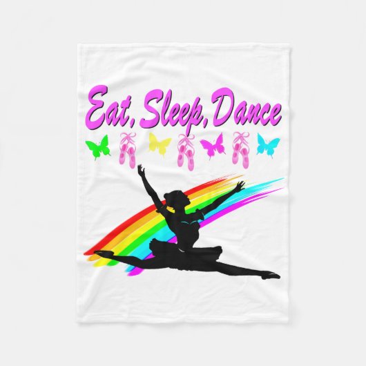 ETEN, SLAPEN, DANSEN BALLERINA DESIGN FLEECE DEKEN (Voorkant)