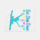 ETEN, SLAPEN, DANSEN BALLERINA DESIGN FLEECE DEKEN (Voorkant (Horizontaal))