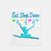 ETEN, SLAPEN, DANSEN BALLERINA DESIGN FLEECE DEKEN (Voorkant)