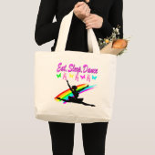 ETEN, SLAPEN, DANSEN BALLERINA DESIGN GROTE TOTE BAG (Voorkant (product))