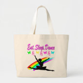 ETEN, SLAPEN, DANSEN BALLERINA DESIGN GROTE TOTE BAG (Voorkant)