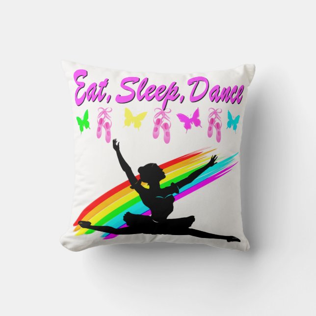 ETEN, SLAPEN, DANSEN BALLERINA DESIGN KUSSEN (Voorkant)