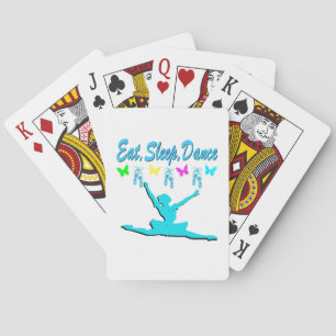 ETEN, SLAPEN, DANSEN BALLERINA DESIGN POKERKAARTEN