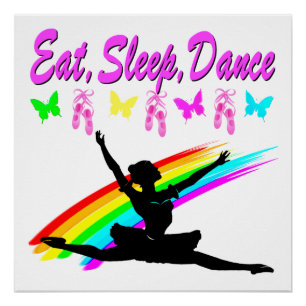 ETEN, SLAPEN, DANSEN BALLERINA DESIGN POSTER