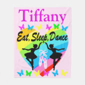 ETEN, SLAPEN, DANSEN BALLERINA GEPERSONALISEERDE D FLEECE DEKEN (Voorkant)