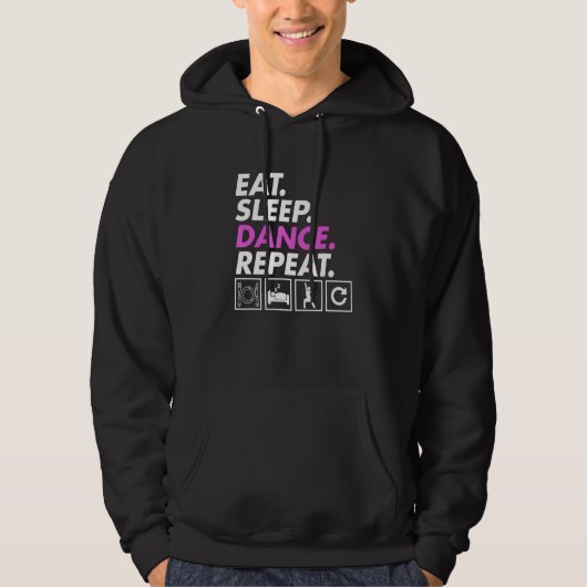 Eten Slapen Dansen Leraar Expert Danser Dansen Gra Hoodie (Voorkant)