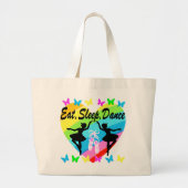 ETEN, SLAPEN, DANSEN, REGENBOOG HART EN VLINDERS GROTE TOTE BAG (Voorkant)