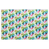 ETEN, SLAPEN, DANSEN, REGENBOOG HART EN VLINDERS STOF (Fat Quarter)