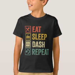 Eten Slapen Dashing Herhaal Video Game Geometrie V T-shirt
