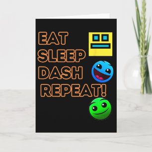 Eten Slapen Dashing Herhalen Video Game Geometrie Kaart