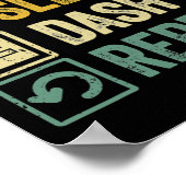 Eten Slapen Dashing Herhalen Video Game Geometrie Poster (Hoek)