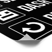 Eten Slapen Dashing Herhalen Videospel Geometrie V Poster (Hoek)