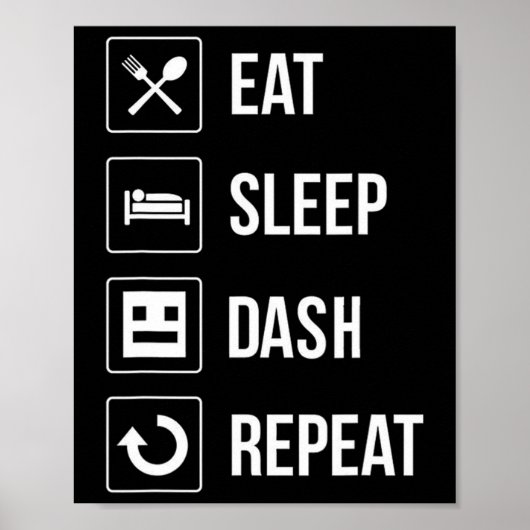 Eten Slapen Dashing Herhalen Videospel Geometrie V Poster (Voorkant)