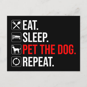 Eten. Slapen. De Hond Aaien. Herhalen Briefkaart