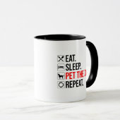 Eten. Slapen. De Hond Aaien. Herhalen Mok (Voorkant rechts)