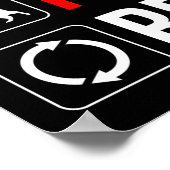 Eten. Slapen. De Kat Aaien. Herhalen Poster (Hoek)