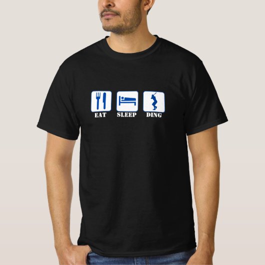 Eten slapen Ding - Honkbal T-shirt (Voorkant)