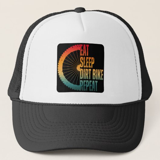 ETEN SLAPEN DIRTCYCLE HERHALEN TRUCKER PET (Voorkant)