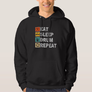 Eten Slapen Drum Herhaal    Drumming Drummer Vinta Hoodie