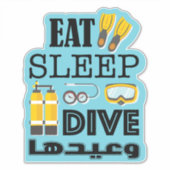 Eten, slapen, duiken & herhalen sticker (Voorkant)