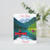 Eten, slapen en kajak | Contact houden Briefkaart (Staand voorkant)