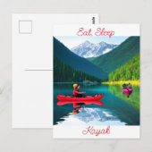Eten, slapen en kajak | Contact houden Briefkaart (Voorkant / Achterkant)