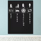 Eten Slapen Fietsen Herhalen Canvas Afdruk (Insitu (Houten vloer))