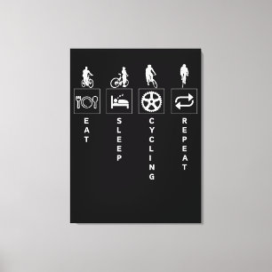 Eten Slapen Fietsen Herhalen Canvas Afdruk