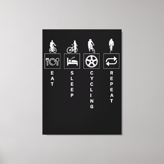 Eten Slapen Fietsen Herhalen Canvas Afdruk (Voorkant)