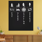 Eten Slapen Fietsen Herhalen Canvas Afdruk (Insitu (Woonkamer))