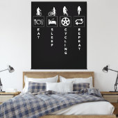 Eten Slapen Fietsen Herhalen Canvas Afdruk (Insitu (Slaapkamer))