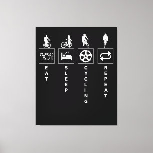 Eten Slapen Fietsen Herhalen Canvas Afdruk