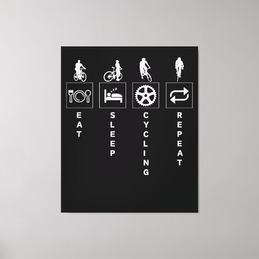 Eten Slapen Fietsen Herhalen Canvas Afdruk (Voorkant)