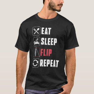 Eten Slapen Flipperen Herhalen Balisong Vlindermes T-shirt