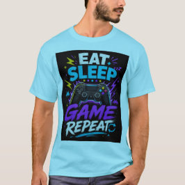 Eten Slapen Game Herhalen Gamer Gaming ontwerp t-s T-shirt
