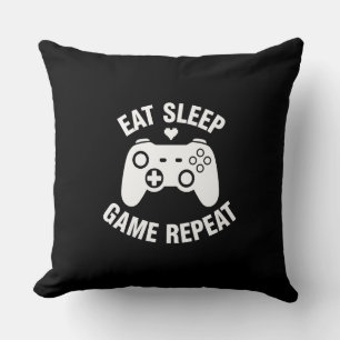 Eten Slapen Game Herhalen - Grappige Gamer Citaat Kussen