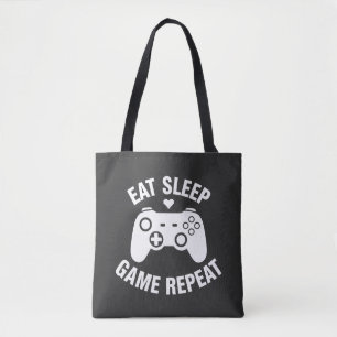 Eten Slapen Game Herhalen - Grappige Gamer Citaat Tote Bag