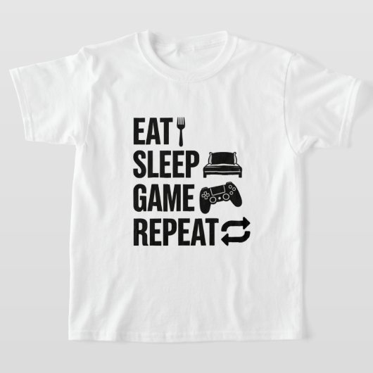 Eten Slapen Gamen Herhalen Gamen T-shirt (Laagn)