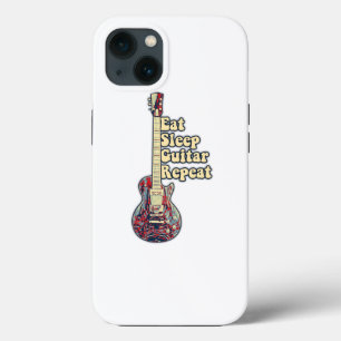 Eten slapen gitaar herhalen. Kleurrijke vintage gi Case-Mate iPhone Case